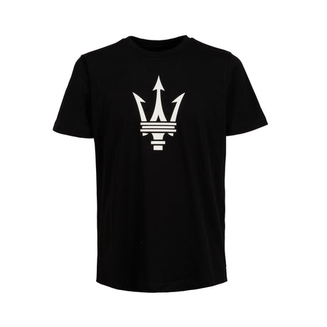 Koszulka męska Maserati z dużym logo trójzębu czarna
