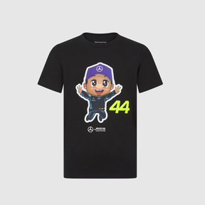 Koszulka dziecięca Lewis Hamilton - Mercedes AMG F1 czarna - 152 cm