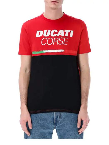 Koszulka casual Ducati Corse z trójkolorowym paskiem