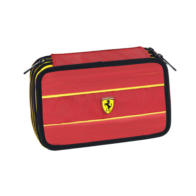 Wyposażony piórnik szkolny Scuderia Ferrari czerwony z logo