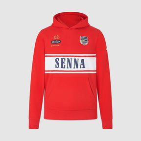 Bluza z kapturem Ayrton Senna Legend czerwona
