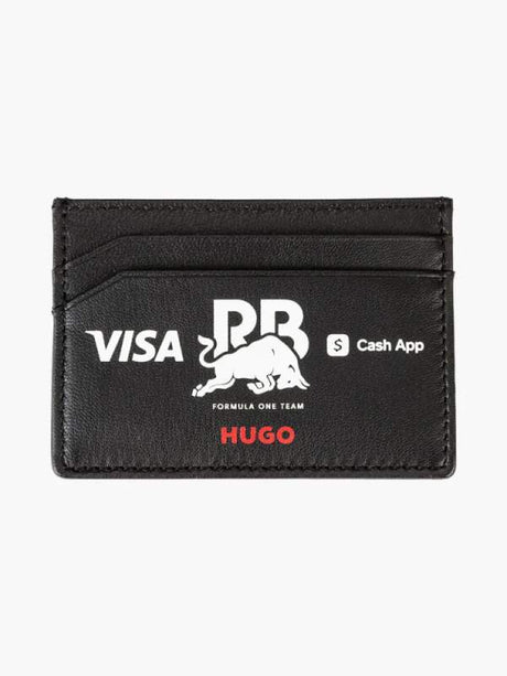 Skórzane etui na karty HUGO - Visa Cash App RB czarne