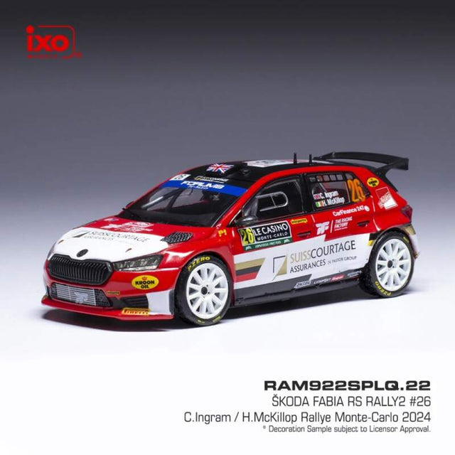 IXO Škoda Fabia Rally2 2024 N.26 C. Ingram model – Rally Monte Carlo