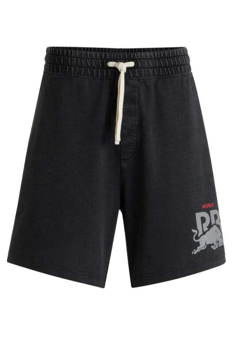 Spodenki casual HUGO - Racing Bulls z logo ciemnoszare