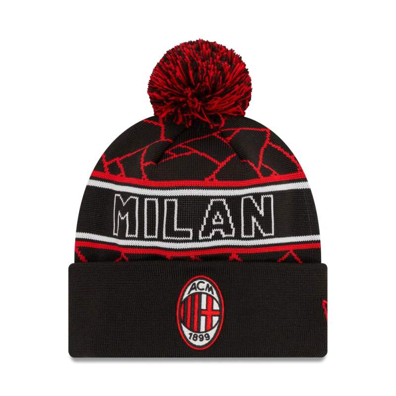 Czapka zimowa AC MILAN vintage czarna z pomponem