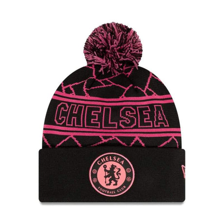 Chelsea vintage winter beanie black with pompom