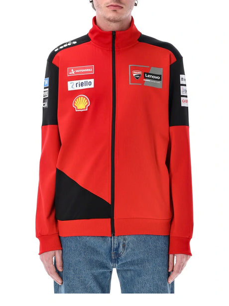 Bluza rozpinana Ducati Lenovo Team z logo sponsorów – czerwona