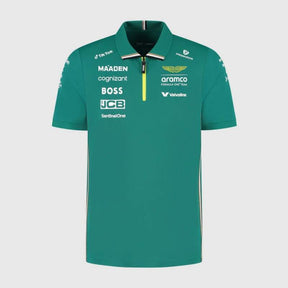 Aston Martin F1 Team team polo shirt with sponsor logos