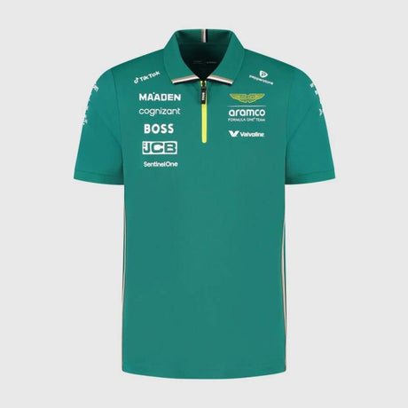 Koszulka polo zespołowa Aston Martin F1 Team z logo sponsorów
