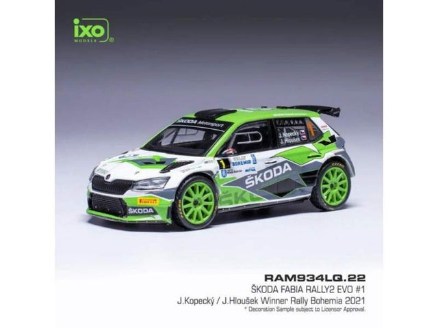 Model IXO Škoda Fabia Rally2 EVO - Rally Bohemia 2021 #1 Kopecký