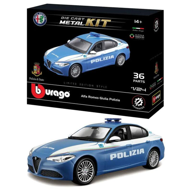 Model Bburago do złożenia Alfa Romeo Giulia Polizia