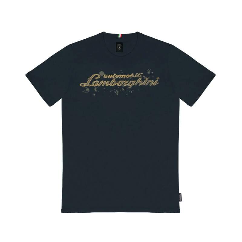 Koszulka casual Lamborghini z logo granatowa