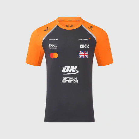 McLaren F1 Lando Norris Team T-Shirt with Sponsor Logos – Dark Grey