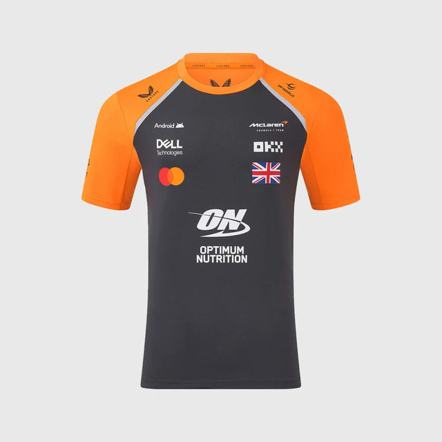 Koszulka zespołowa McLaren F1 Lando Norris z logo sponsorów – ciemnoszara