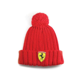 Dziecięca czapka zimowa z pomponem Ferrari z logo