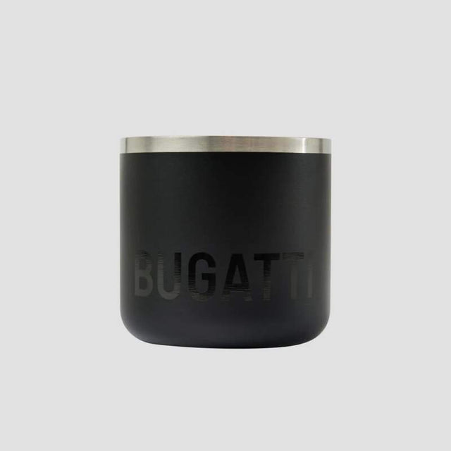 Black Bugatti mug with lettering