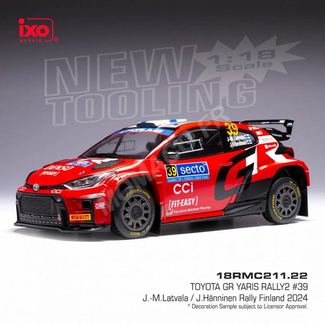 Model Ixo Toyota GR Yaris Rally2 #39 Latvala 1:18 – Rally Finland 2024