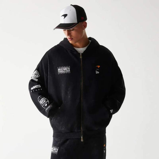 McLaren F1 NE GRPHC casual zip-up sweatshirt, washed black