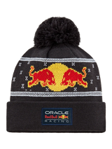 Czapka zimowa z pomponem Oracle Red Bull Racing z logo – edycja świąteczna