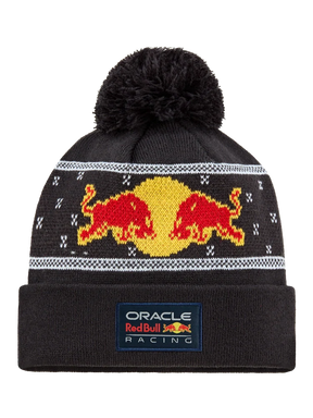 Czapka zimowa z pomponem Oracle Red Bull Racing z logo – edycja świąteczna