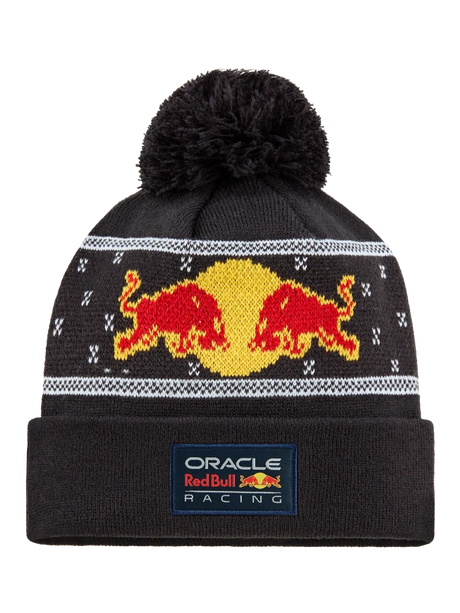 Czapka zimowa z pomponem Oracle Red Bull Racing z logo – edycja świąteczna