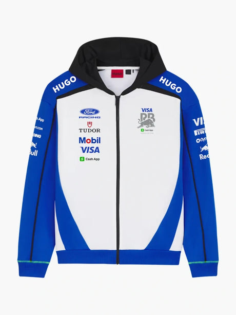 Bluza zespołowa rozpinana z kapturem Visa Cash App Racing Bulls z logo sponsorów – edycja zespołowa