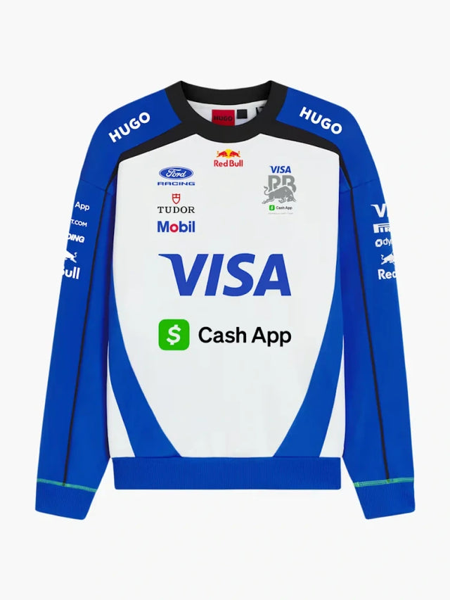 Bluza zespołowa Visa Cash App Racing Bulls z logo sponsorów – edycja zespołowa