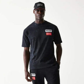 Koszulka casual Oracle Red Bull Racing NE LINEAR czarna - oversize