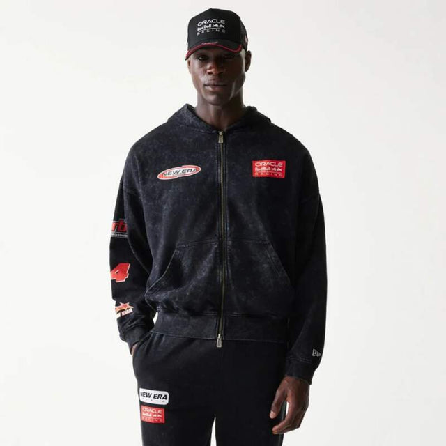 Bluza rozpinana Oracle Red Bull Racing NE LINEAR czarna - oversize
