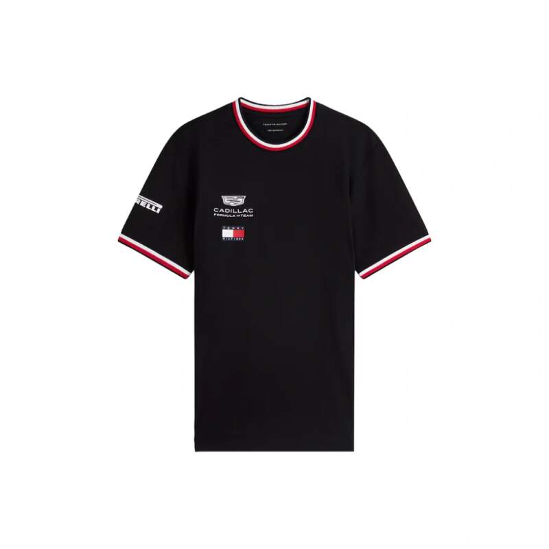 Czarna koszulka Cadillac F1 x Tommy Hilfiger - edycja zespołowa