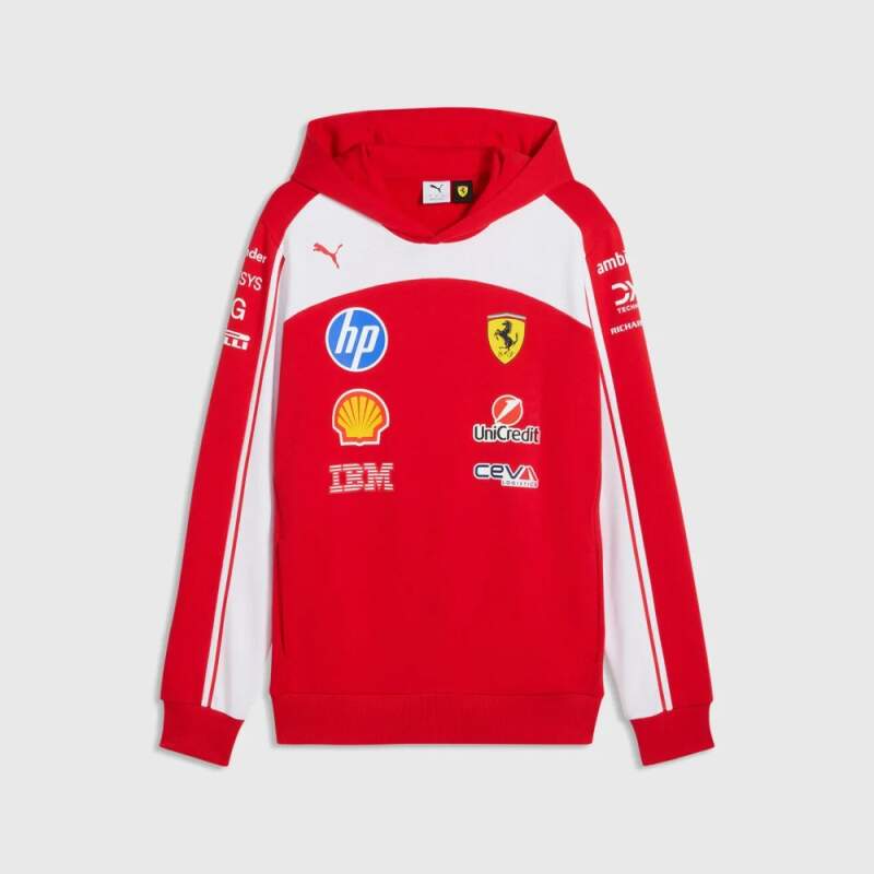 Scuderia Ferrari F1 x Puma hoodie with sponsor logos - team edition