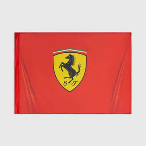Flaga Scuderia Ferrari F1 z logo czerwona