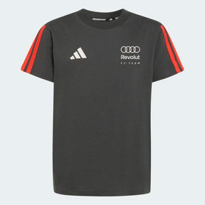 Koszulka dziecięca Audi Revolut F1 szara x Adidas - edycja casual - 152 cm