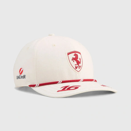 Czapka z daszkiem Scuderia Ferrari Charles Leclerc – GP Monako 2026, kremowa
