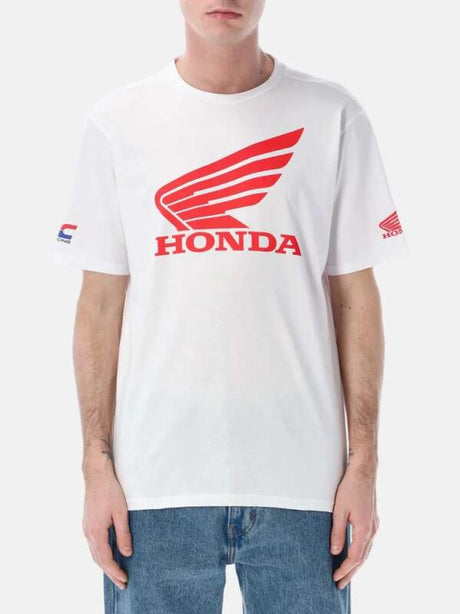 HRC Honda white fan T-shirt with large logo