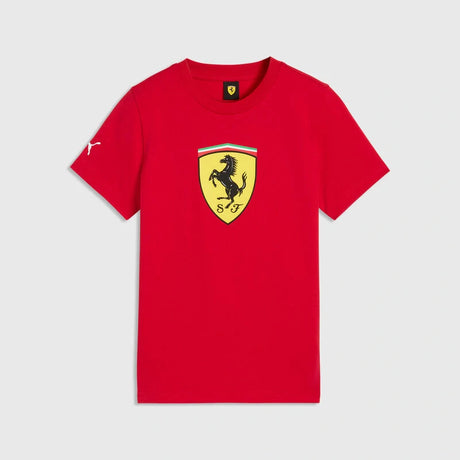Koszulka dziecięca Scuderia Ferrari z dużą tarczą – czerwona