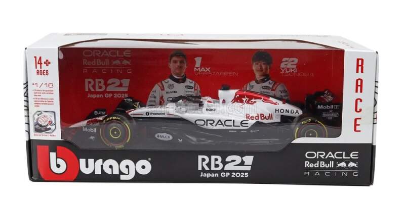 Model Red Bull F1 RB21 Bburago #1 Max Verstappen 2025 zwycięzca GP Japonii