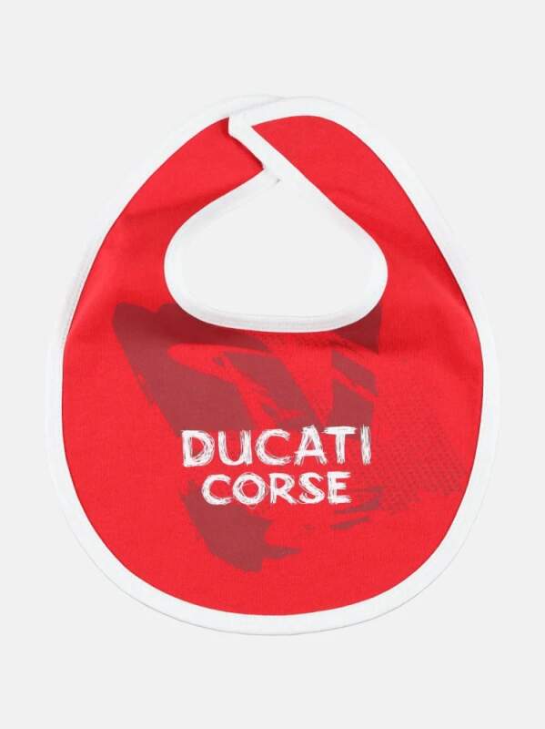 Śliniak dziecięcy Ducati Corse z napisem Ducati