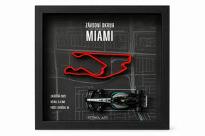 PETROL ART 3D Miami Frame with Mercedes Kimi Antonelli 1:43 Model – Miami GP 2025