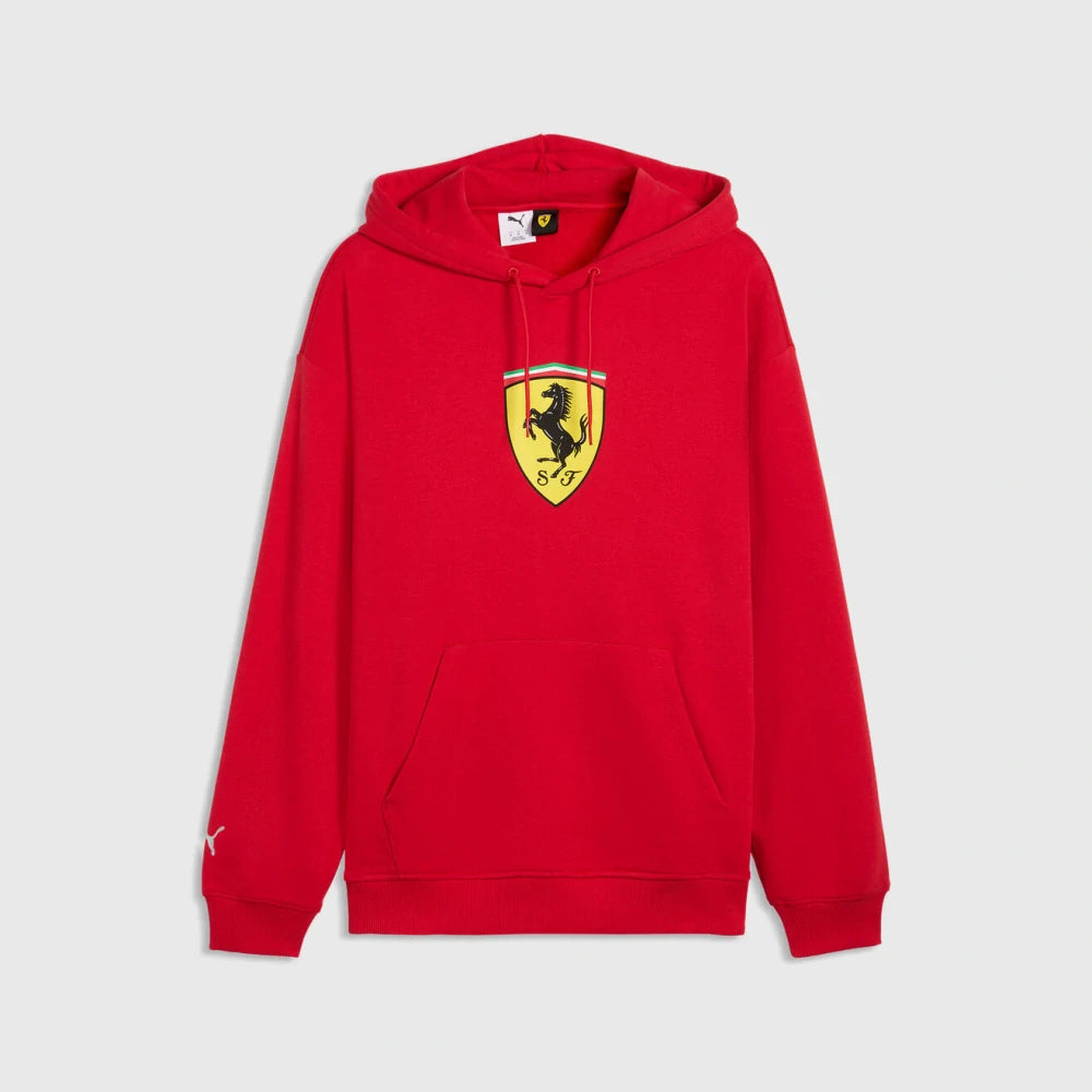 Bluza z kapturem Scuderia Ferrari F1 x Puma z dużą tarczą – czerwona