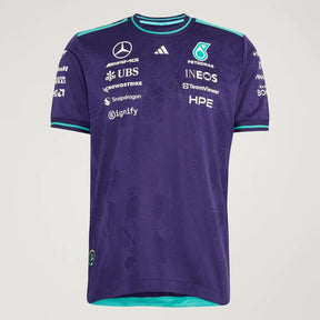 Koszulka zespołowa Authentic Mercedes-AMG PETRONAS F1 x Adidas – fioletowa, edycja Singapur 2026