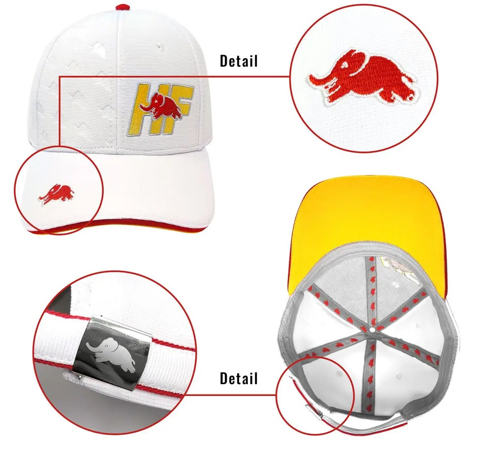Czapka z daszkiem Lancia HF z logo słonia – biała