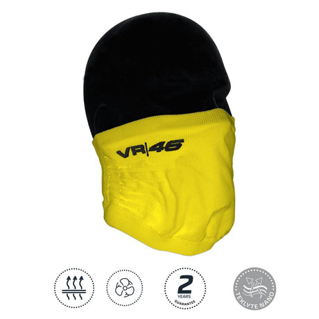 Valentino Rossi VR46 face mask with neck gaiter yellow