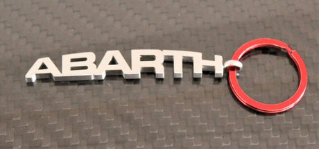 Abarth metal keyring with red ring – official product