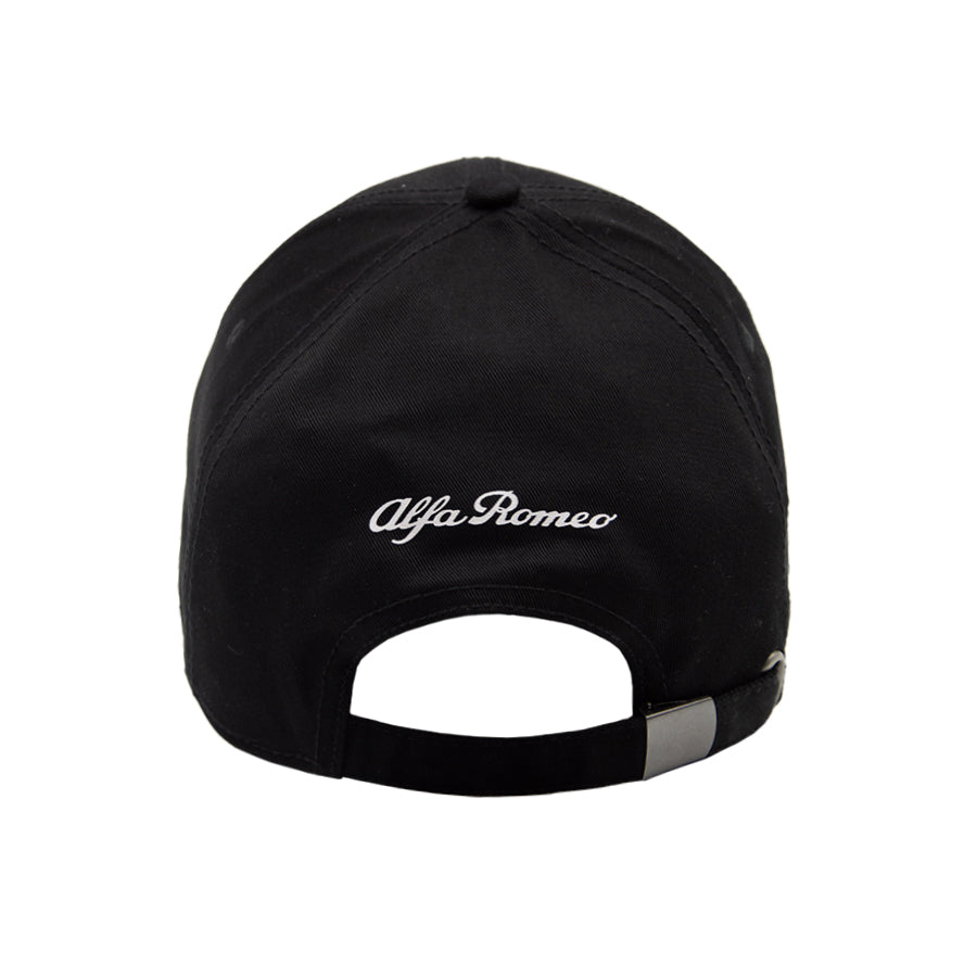 Czapka z daszkiem Alfa Romeo z dużym logo czarna