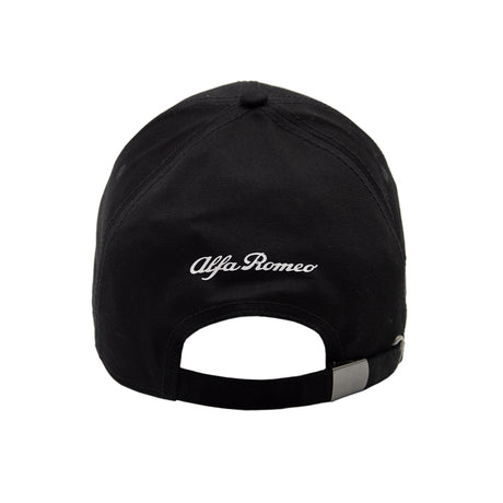 Czapka z daszkiem Alfa Romeo z dużym logo czarna
