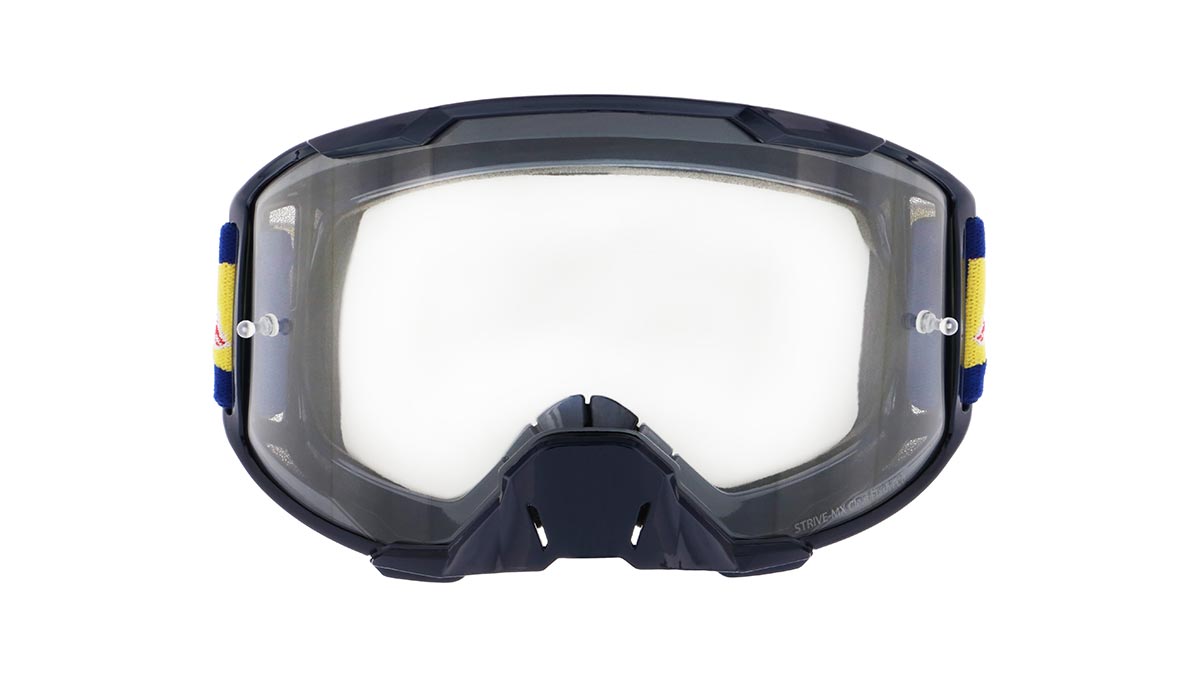Gogle motocrossowe Red Bull Spect STRIVE niebieskie z przezroczystą szybą