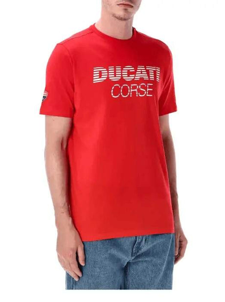 Koszulka Ducati Corse z napisem Ducati czerwona