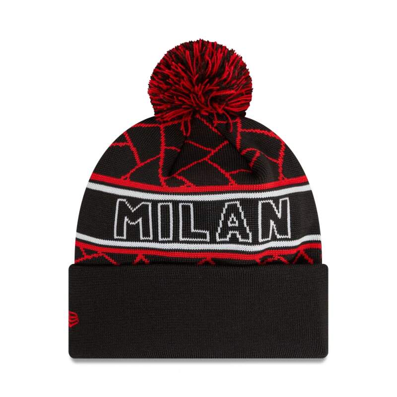 Czapka zimowa AC MILAN vintage czarna z pomponem