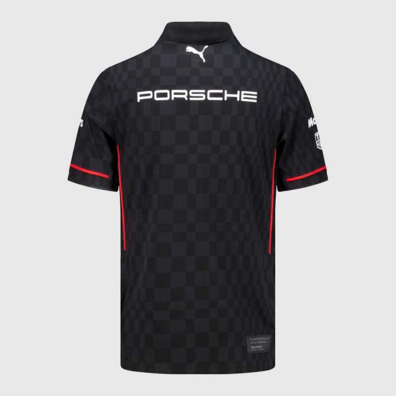 Porsche Motorsport team polo shirt with sponsor logos